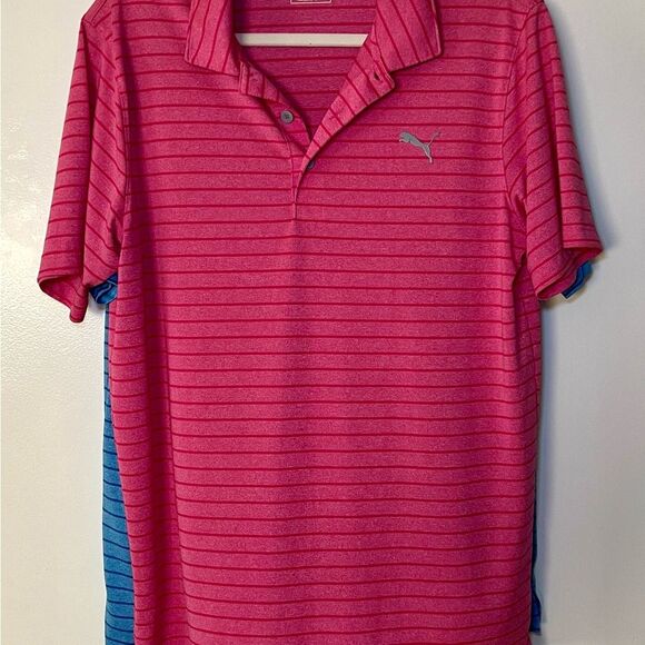 Puma Golf Rotation Men's Vibrant Pink Polo Shirt - Picture 2 of 4